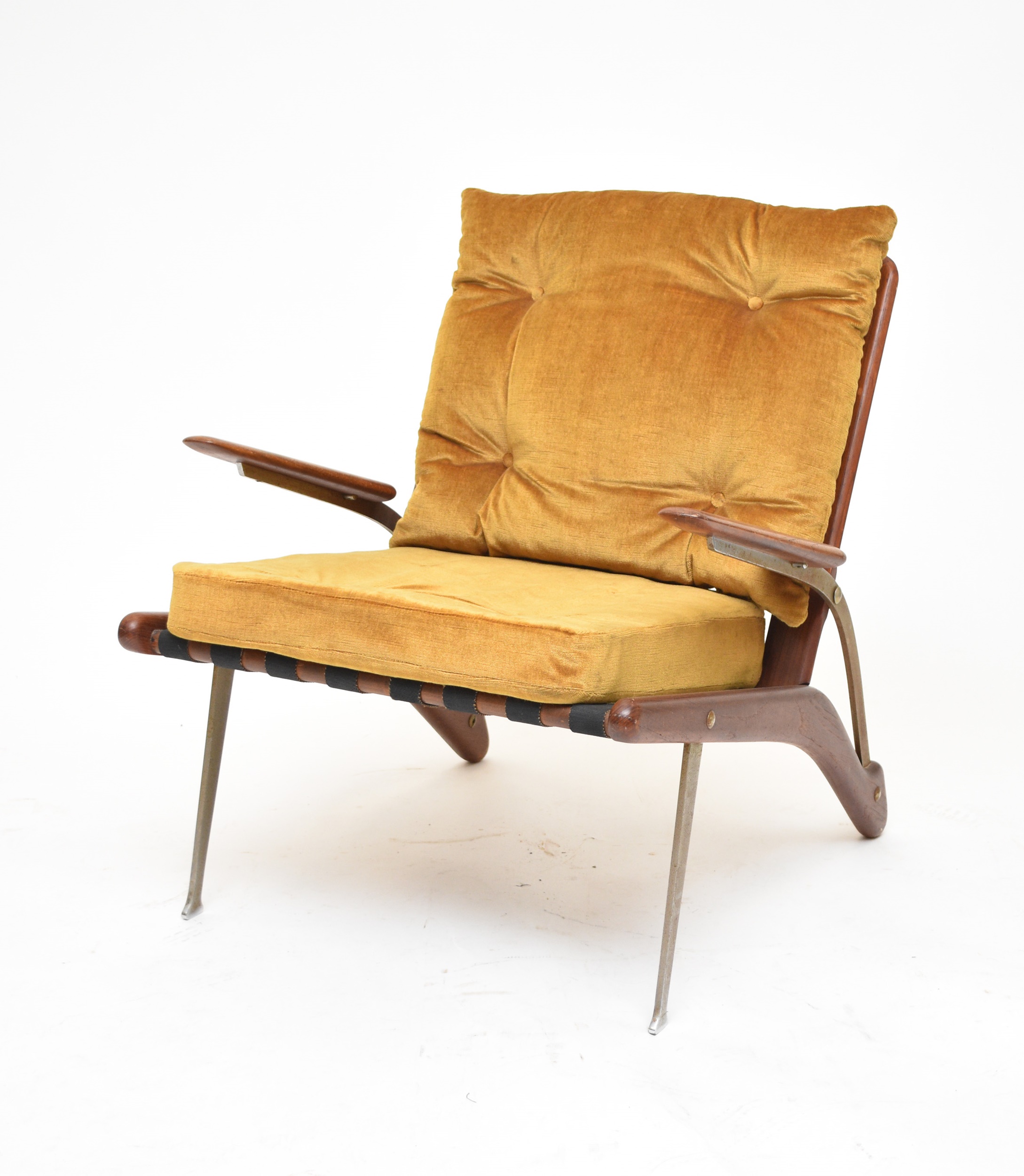 Arne Hovmand-Olsen teak and steel lounge chair Halls Fine Art Modern Design